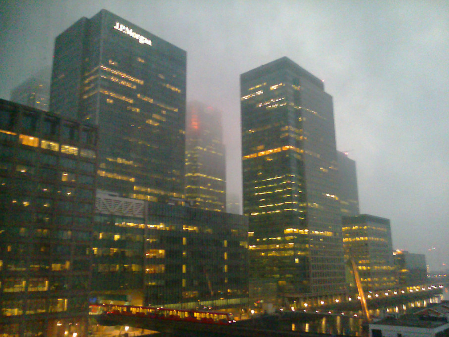 Bojan Salaj, Pogled na Canary Wharf s šestega nadstropja hotela Britannia International, 2014. fotografija