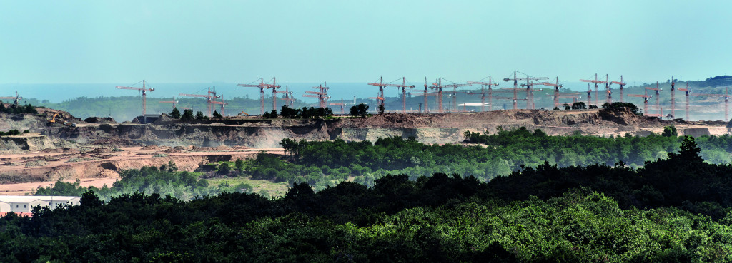 Murat Germen: Cranes that were erected for the construction of the second largest airport (largest during the construction) in the world, the third airport of Istanbul, 2016.