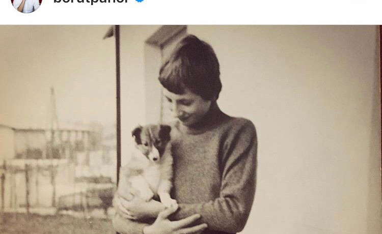 Borut Pahor s psičko Saro.